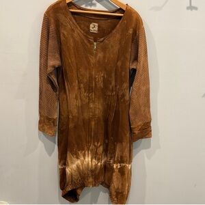 Steel Pony Brown Tie-Dye Long Sleeve Jacket